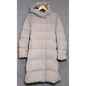 Uniqlo Seamless Down Hooded Long Coat Grey Water Repellent Puffer Parka Small